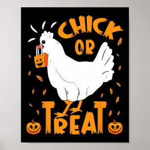 Póster Pollo De Halloween O Trate Graciosamente Pollo De 
