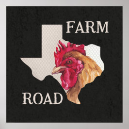 Póster Pollo de Texas Farm Road
