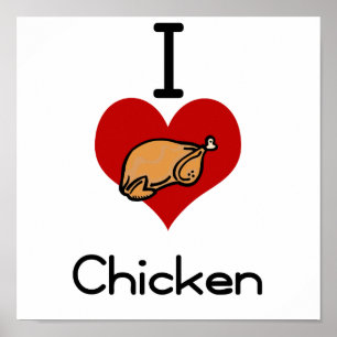 Póster Pollo del amor-corazón I