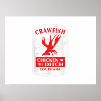 Póster Pollo Del Pez De Crawfish Ditch Cajun