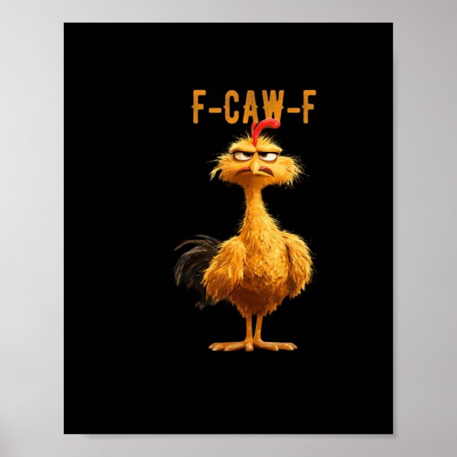 Póster Pollo F-Caw-F Clásico Estilo Retro (Frente)