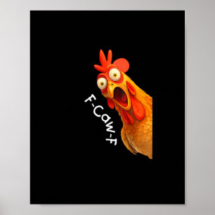 Póster Pollo F-Caw-F divertido F-Caw-F Pollo Casual Creat