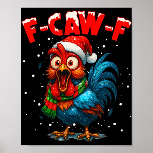 Póster Pollo F-caw-f Gallo Café Navidad Fca (Frente)
