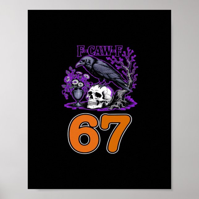Póster Pollo F-Caw-F Halloween Clásico Divertido de Moda (Frente)