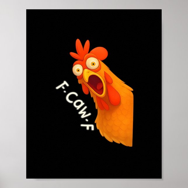 Póster Pollo F-Caw-F Retro Clásico (Frente)