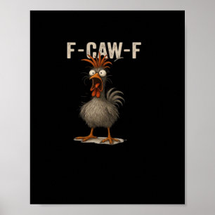 Póster Pollo F-Caw-F Retro Clásico
