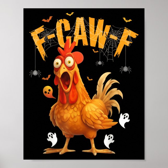 Póster Pollo fantasma de Halloween F-caw-f (Frente)
