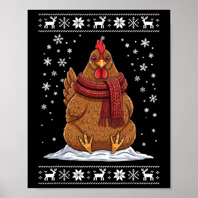 Póster Pollo fea Navidad  (Frente)