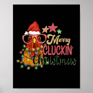 Póster Pollo festivo de Navidades de Merry Cluckin