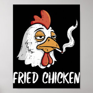 Póster Pollo Frito Chiste Divertido Broma Para Adultos Hu