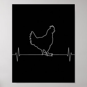 Póster Pollo Gallina Animal Vintage Latido 