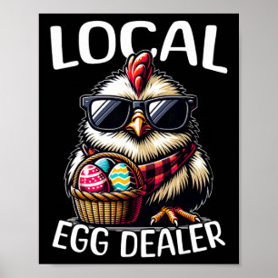 Póster Pollo Gallina de Pascua Comerciante de huevos loca