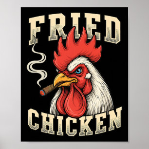 Póster Pollo, Gallo de Pollo Frito Con Cigarro, Re Atrevi
