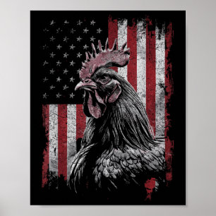 Póster Pollo Hen Lover 4 De Julio Indice Patriótico Estad