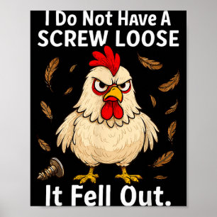 Póster Pollo No Estoy Loco, Divertido, Chistes, 