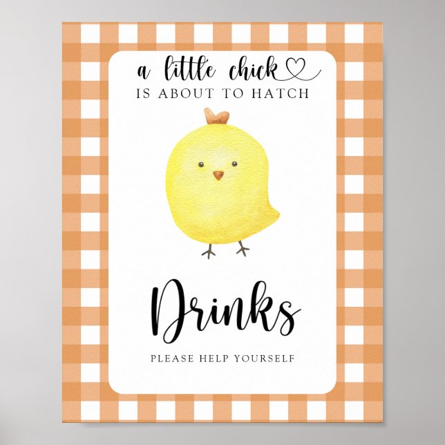 Póster Pollo pequeño - Las bebidas te ayudan (Frente)