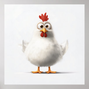 Póster Pollo Personalizado Adorable con un suave plumaje 
