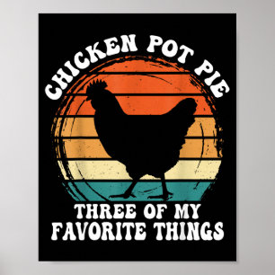 Póster Pollo Vintag T E Tres De Mis Cosas Favoritas
