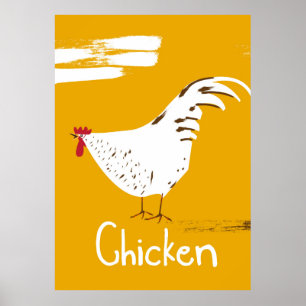 Póster Pollo vintage
