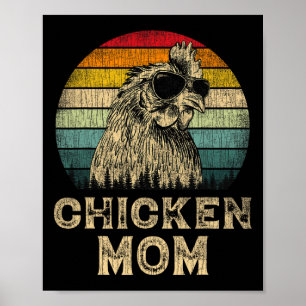Póster Pollo Vintage Mamá Amantes del Pollo Mamá Día de l