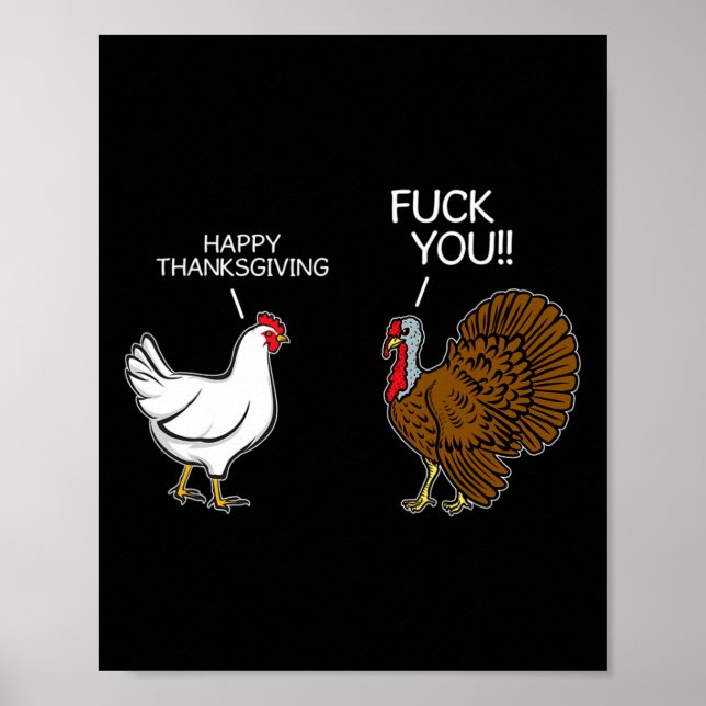 Póster Pollos Turquía mes Chiste Humor Diversión Thanksgi (Frente)