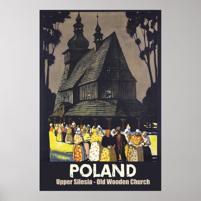 Póster Polonia, Alta Silesia, Iglesia de Madera (Frente)