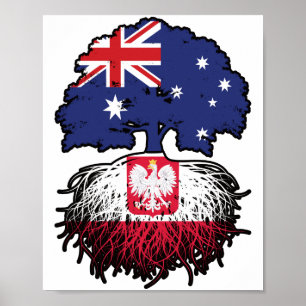 Póster Polonia Bandera de raíces polacas australianas de
