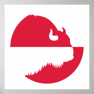 Póster Polonia Wisent Zubr Bandera nacional animal polaca