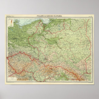Póster Polonia y ChecoEslovaquia