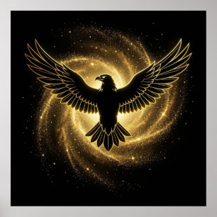 Póster Polvo de Estrellas Dorado Etéreo que Brilla Herenc
