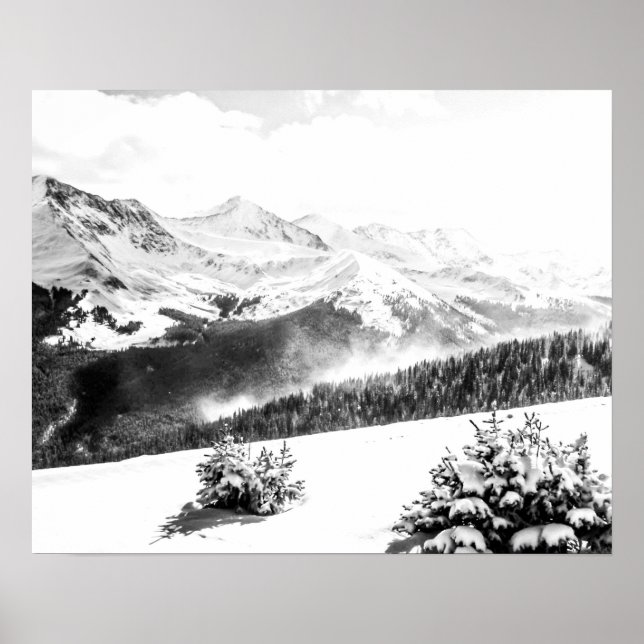 Póster Polvo de nieve fresca // Negro y Blanco (Frente)