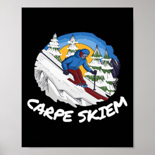 Póster Polvo Divertido Esquí Carpe Skiem