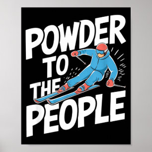 Póster Polvo para la gente - esquí esquiador freerider ni