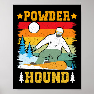 Póster Polvo Snowboarder hound Gracioso Snowboarding Kids