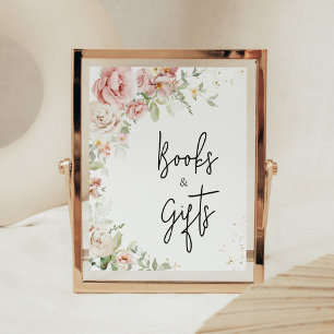 Póster Polvorientos libros y regalos de Baby Shower con f