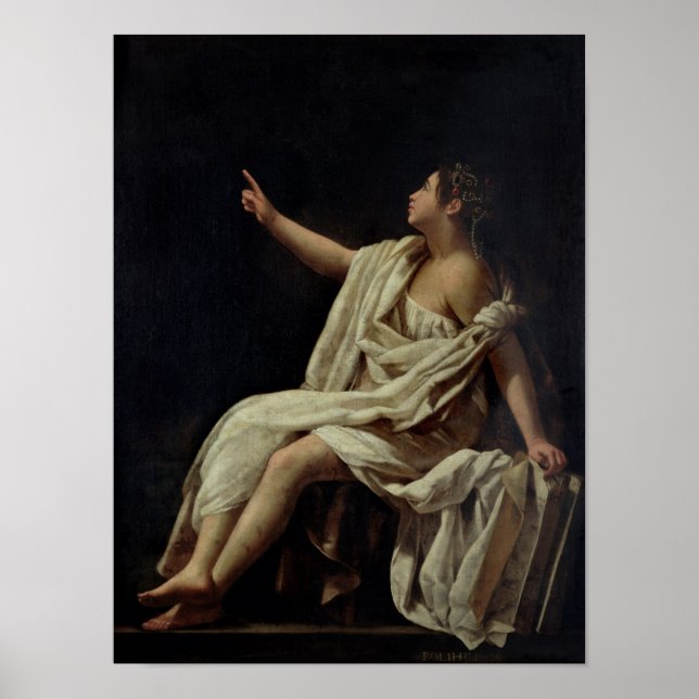 Póster Polyhymnia, la musa de la poesía lírica, 1620 (Frente)