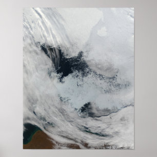 Póster Polynya (agua abierta) en el mar de Beaufort