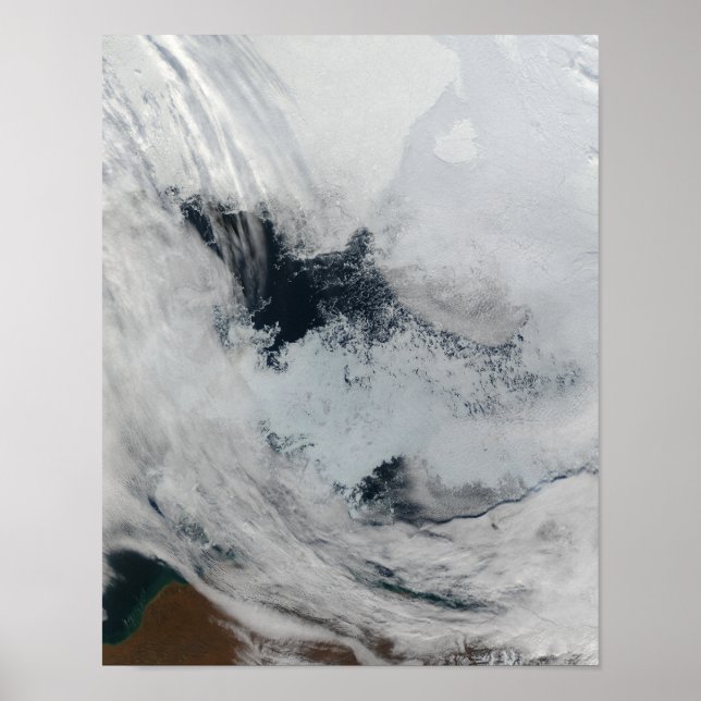 Póster Polynya (agua abierta) en el mar de Beaufort (Frente)