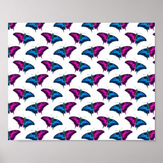 Póster Polysexual Pride Flag Swallowtail Butterfly (Frente)