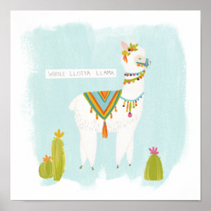 Póster Pom Pom Llama Rama - Lotta Llama entera