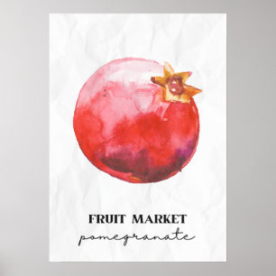 Póster Pomegranato en el mercado de la fruta