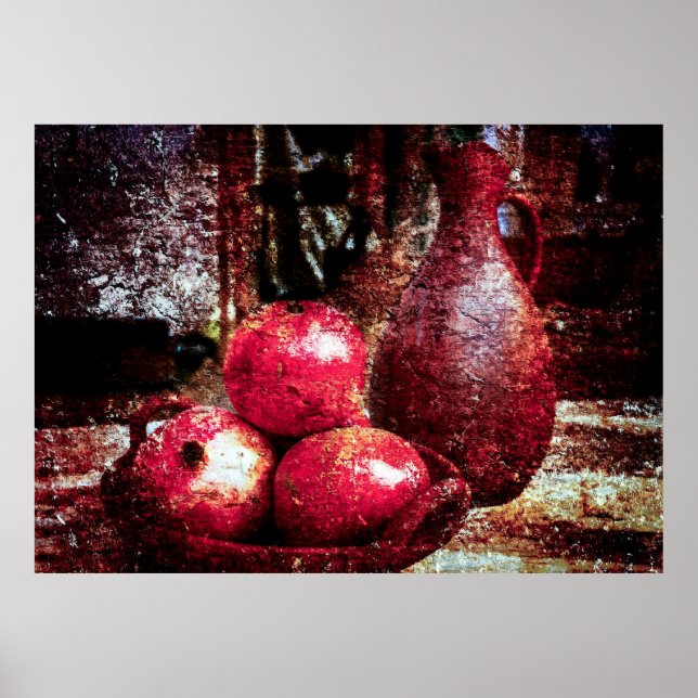 Póster Pomegranatos Y Una Cocina (Frente)
