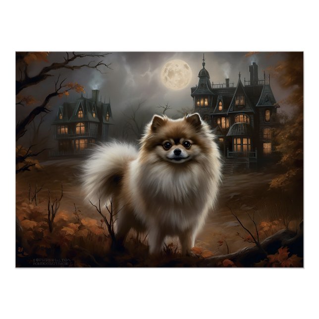 Póster Pomerania Halloween Scary (Anverso)