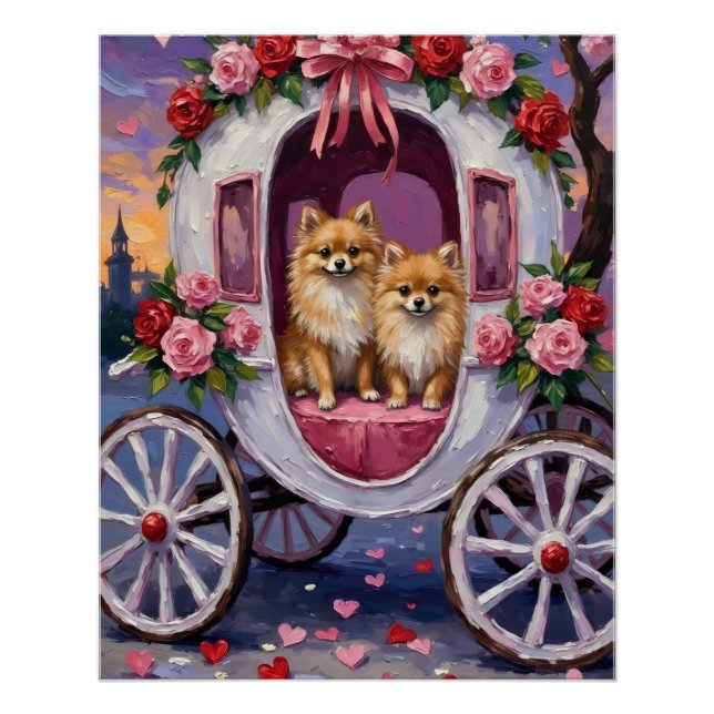Póster Pomeranian Dog Valentine's Day  (Anverso)