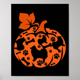 Póster Pomeranianos con forma de calabaza suave Halloween