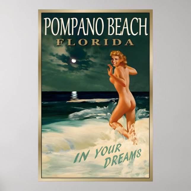 Póster Pompano Beach FLORIDA Original Marilyn Monroe (Frente)