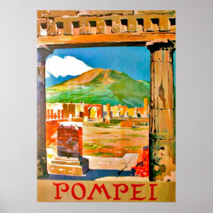 Póster Pompei, sitio arqueológico, Italia