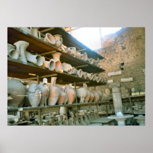 Póster Pompeya, almacén para la cerámica excavada