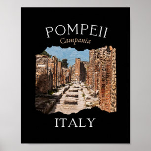 Póster Pompeya Italia Recuerdo Turístico Europa Vacacione