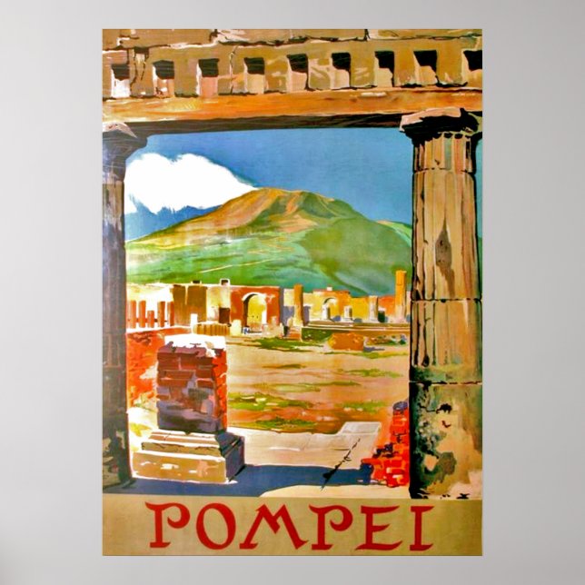 Póster Pompeya, yacimiento arqueológico, Italia (Frente)